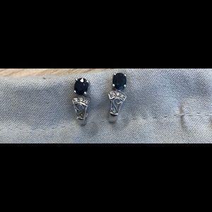 White gold sapphire and diamond earrings
